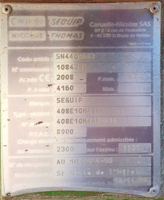Pulvérisateur traîné Seguip SVX EN ATTENTE