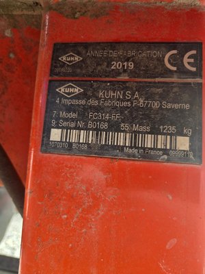 Faucheuse Kuhn FC 314 FF